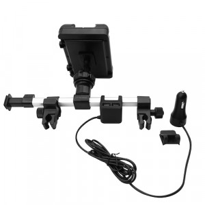 MACALLY Adjustable Car Seat Headrest Mount with Front and Back Seat USB Charger (HRMOUNTPRO4UAC) Automotives and Bikes, Car Mount and Holders image