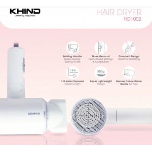 Khind 1000W Hair Dryer ( HD1002 ) Health & Beauty, Hair Stylers, Hair Dryers image
