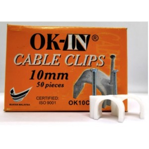 OK-IN PVC CABLE CLIPS WIRE CLIPS WITH NAILS 10mm(50pcs) - OK10CC Home Appliances, Accessories, Cable Clips With Nails image