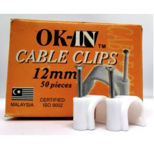 OK-IN PVC CABLE CLIPS WIRE CLIPS WITH NAILS 12mm(50pcs) - OK12CC Home Appliances, Accessories, Cable Clips With Nails image