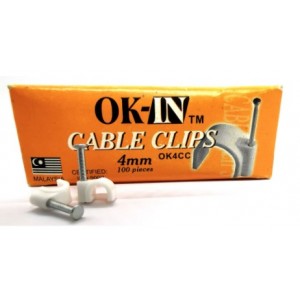 OK-IN PVC CABLE CLIPS WIRE CLIPS WITH NAILS 4mm(100pcs) - OK4CC Home Appliances, Accessories, Cable Clips With Nails image