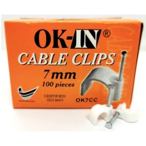 OK-IN PVC CABLE CLIPS WIRE CLIPS WITH NAILS 7mm(100pcs) - OK7CC Home Appliances, Accessories, Cable Clips With Nails image
