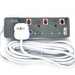 DESIGNER 5 Meter Extension Trailing Socket with Surge Protector & LED Indicator 3 Gang-9833 Home Appliances, Accessories image