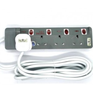DESIGNER 5 Meter Extension Trailing Socket with Surge Protector & LED Indicator 4 Gang -9844 Home Appliances, Accessories image