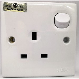 CROWN 13A 250V 1 Gang Switched Socket Outlet (Model: CA130FN) Home Appliances, Accessories, Electric Socket image