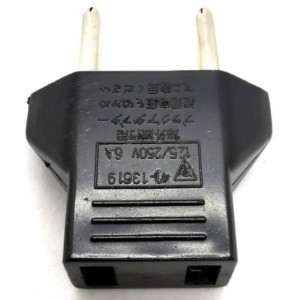 Universal 2 Flat Pin (CHN/US/JPN) to 2 Round Pin (EU/ASIA) Conversion Travel Adaptor-41-13619