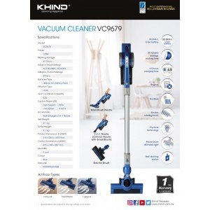 Khind Vacuum Cleaner 120W ( VC9679 ) Home Appliances, Vacuum Cleaner, Home Cleaning image