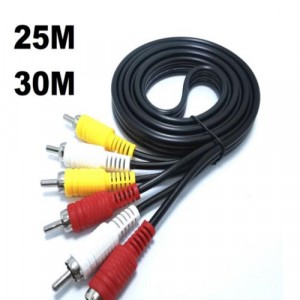 25M/30M 3 TO 3 RCA AV Audio Video Cable Male to Male Home Entertainment, Accessories, Audio Cable image