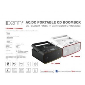 Denn AC/DC Portable CD Boombox (CR-3068BB / CR-3068BW)