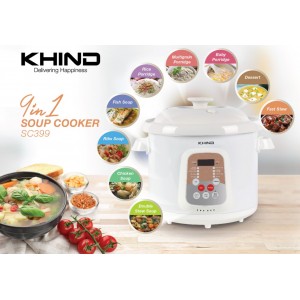 Khind 4L 9 in 1 Soup Cooker 255-304W ( SC399 )