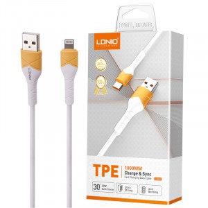LS801 USB Type A to Lightning 1 Meter 30W Charge And Sync Fast Charging Data Cable For Lightning