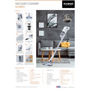 Khind 0.5L Vacuum Cleaner 100W ( VC9691)